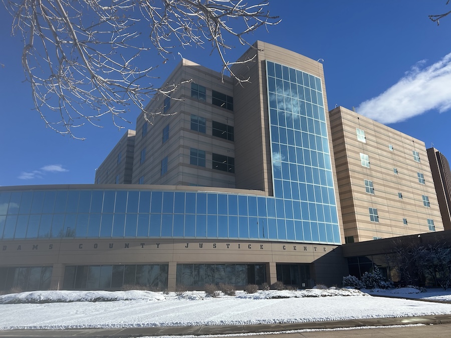 Adams County Justice Center in Brighton, Colorado, where hit and run cases are heard