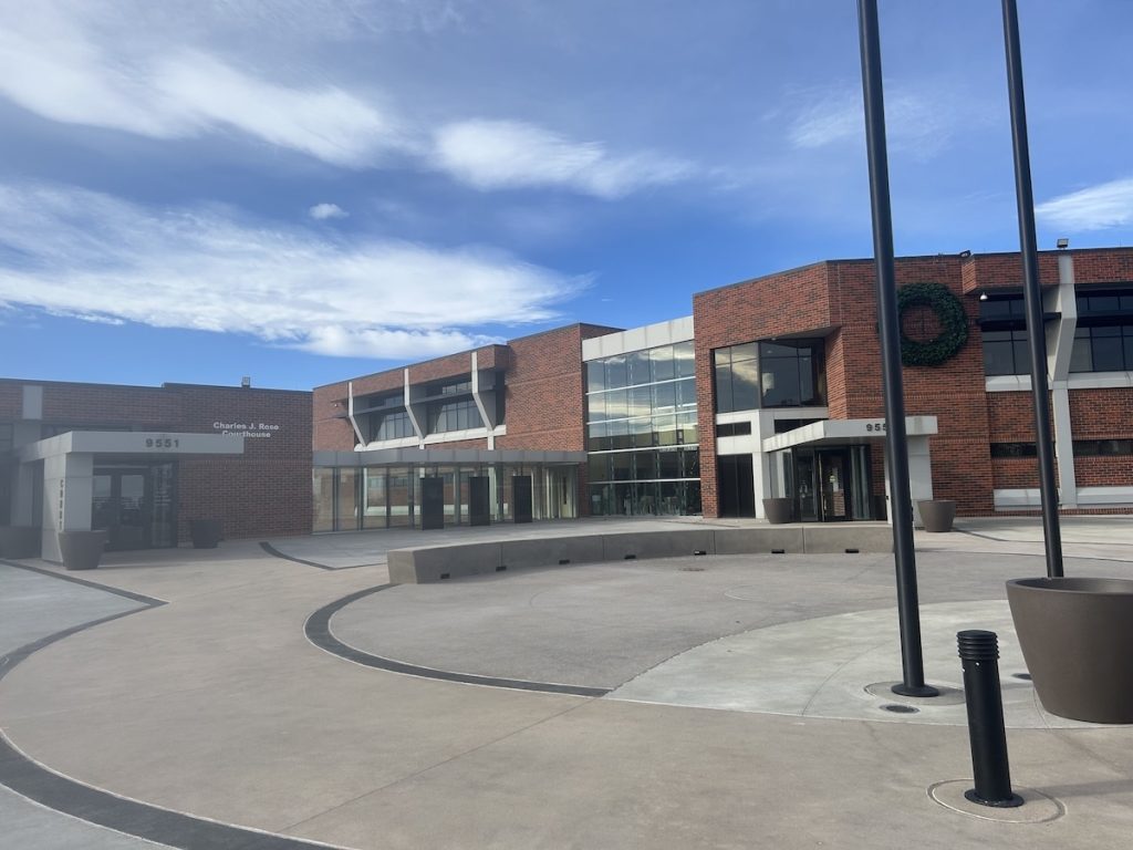 Thornton Municipal Court building in Thornton, Adams County, Colorado.
